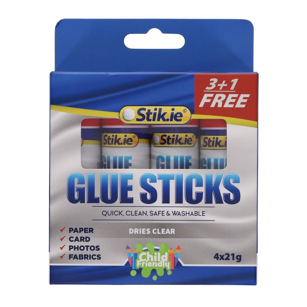 Stik.ie 3+1 Free 21G Glue Sticks - ABC School Supplies