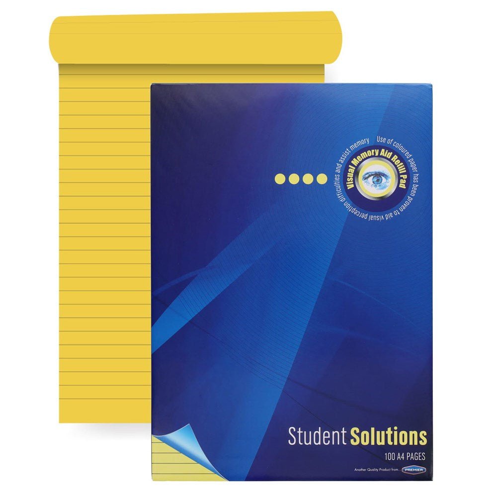 Student Solutions A4 100pg Visual Memory Aid Refill Pad - Lemon - ABC School Supplies
