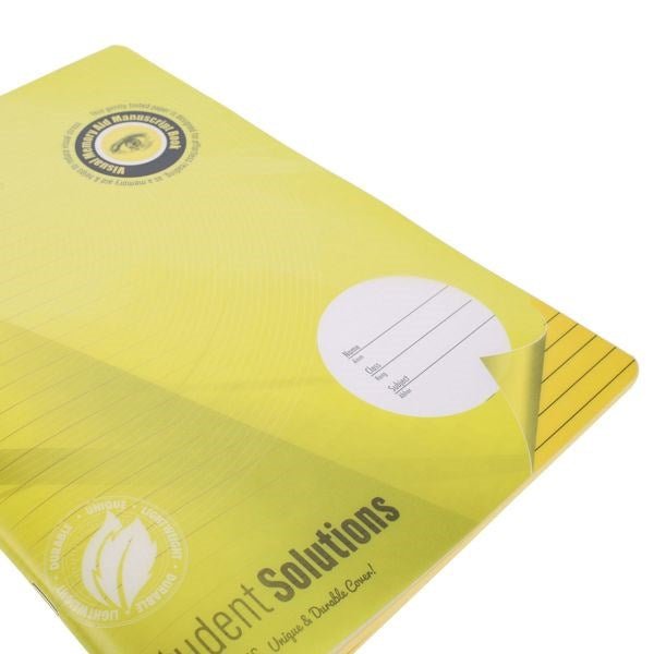 Student Solutions A4 120Pg Durable Cover Visual Memory Aid Manuscript Book - Yellow - ABC School Supplies