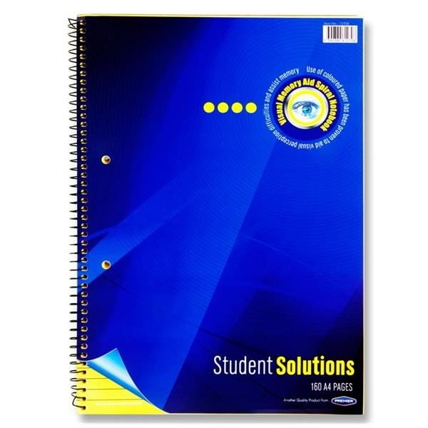 Student Solutions A4 160Pg Visual Memory Aid Spiral - Yellow - ABC School Supplies