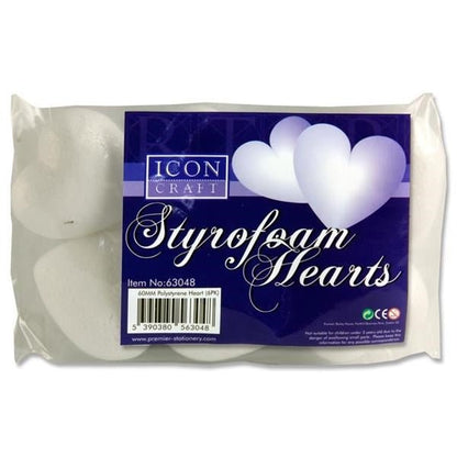 **Styrofoam Love Hearts 60mm - ABC School Supplies
