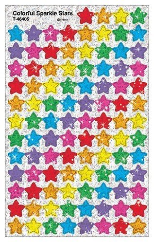 **Super Spot Sticker - Sparkle & Foil Colourful Sparkle Stars - ABC School Supplies