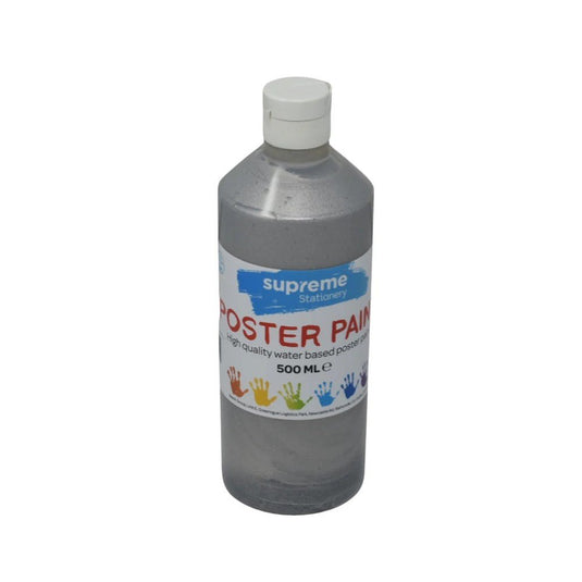 Supreme 500ml Bottle Poster Paint - Silver - ABC School Supplies