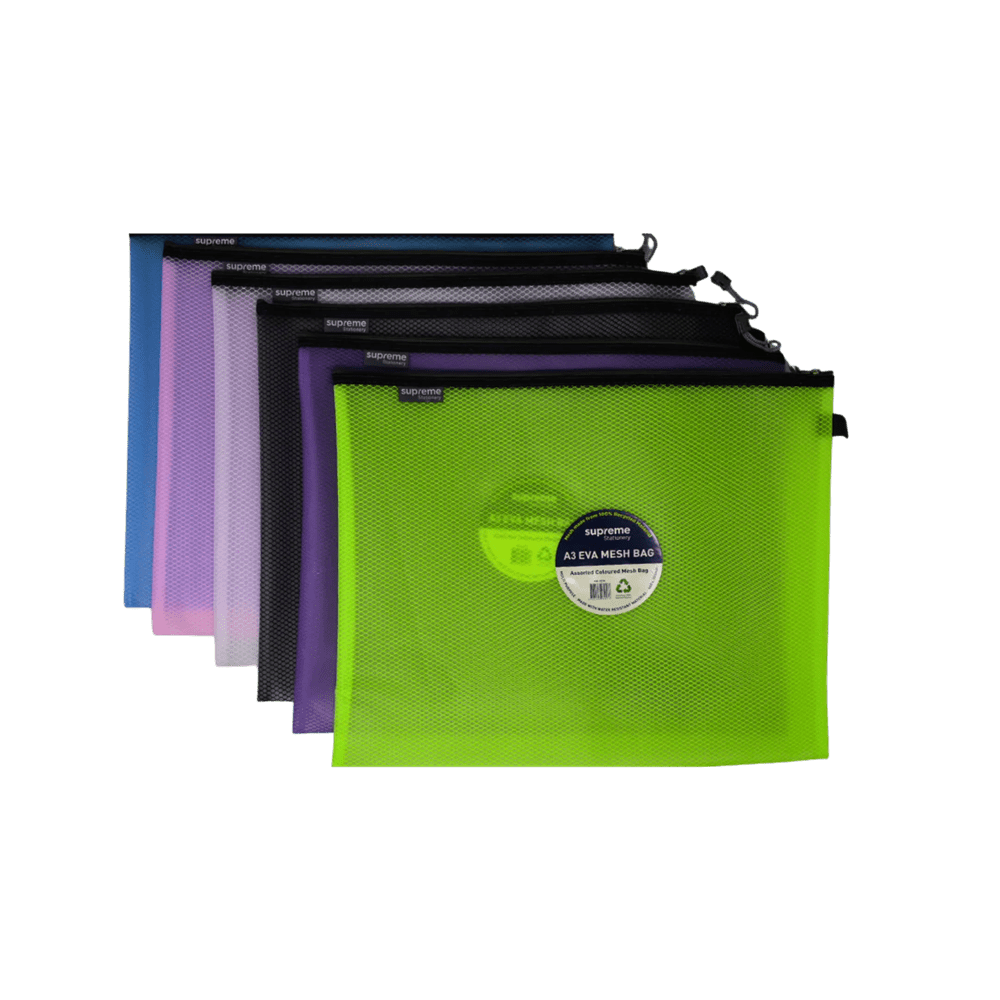Supreme A3 Mesh Wallet - Assorted Colours - ABC School Supplies