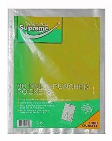 Supreme A4 Polypockets Pack of 80 - ABC School Supplies