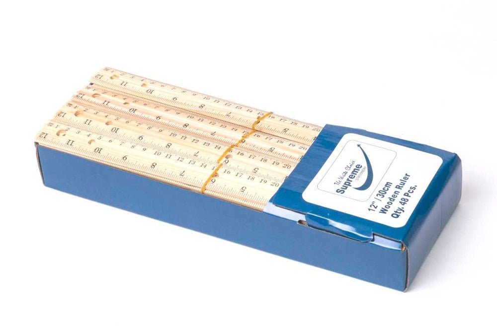 Supreme Wooden 12" Ruler - ABC School Supplies