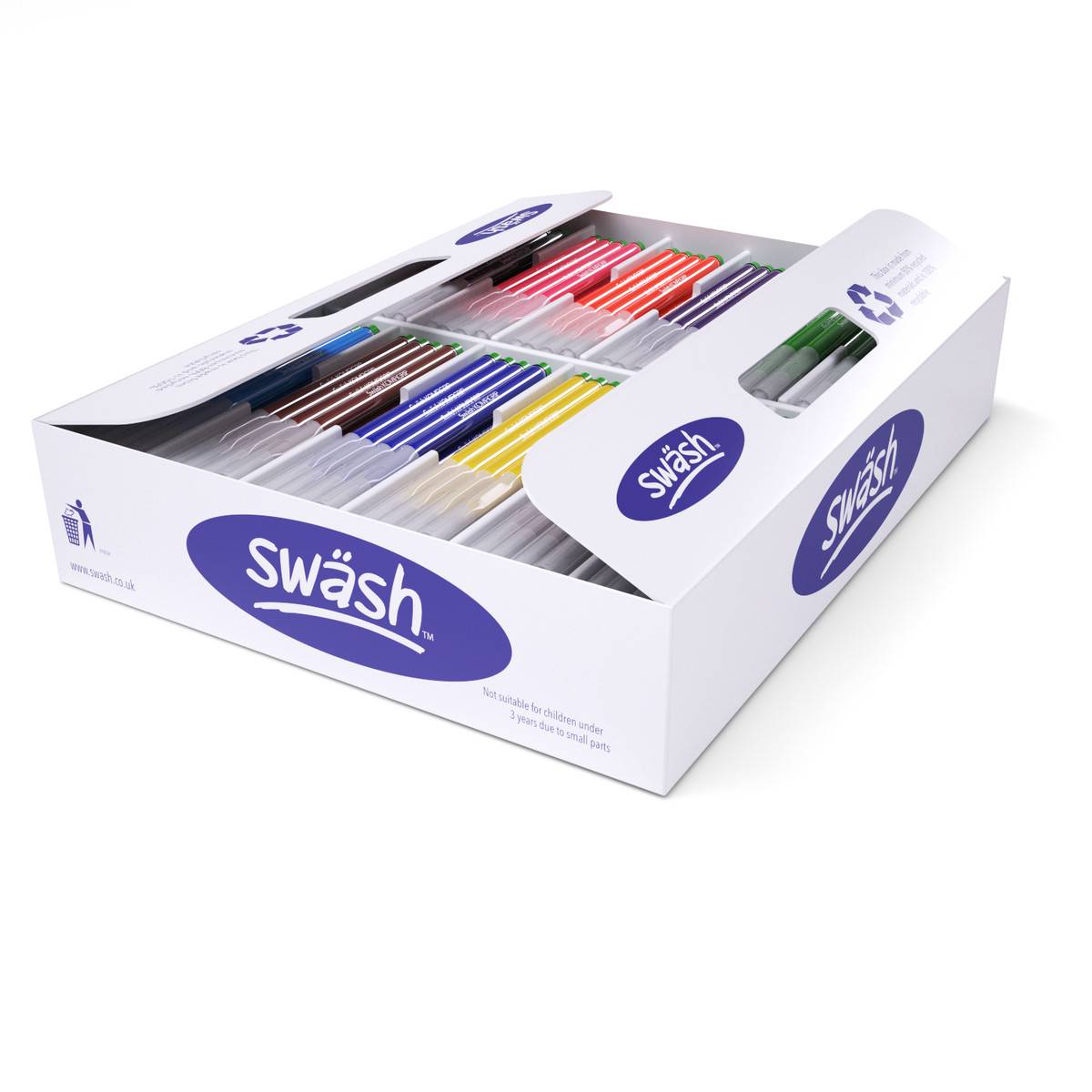 Swash Colouring Pens Komfigrip Fine - Assorted Classpack of 300 - ABC School Supplies