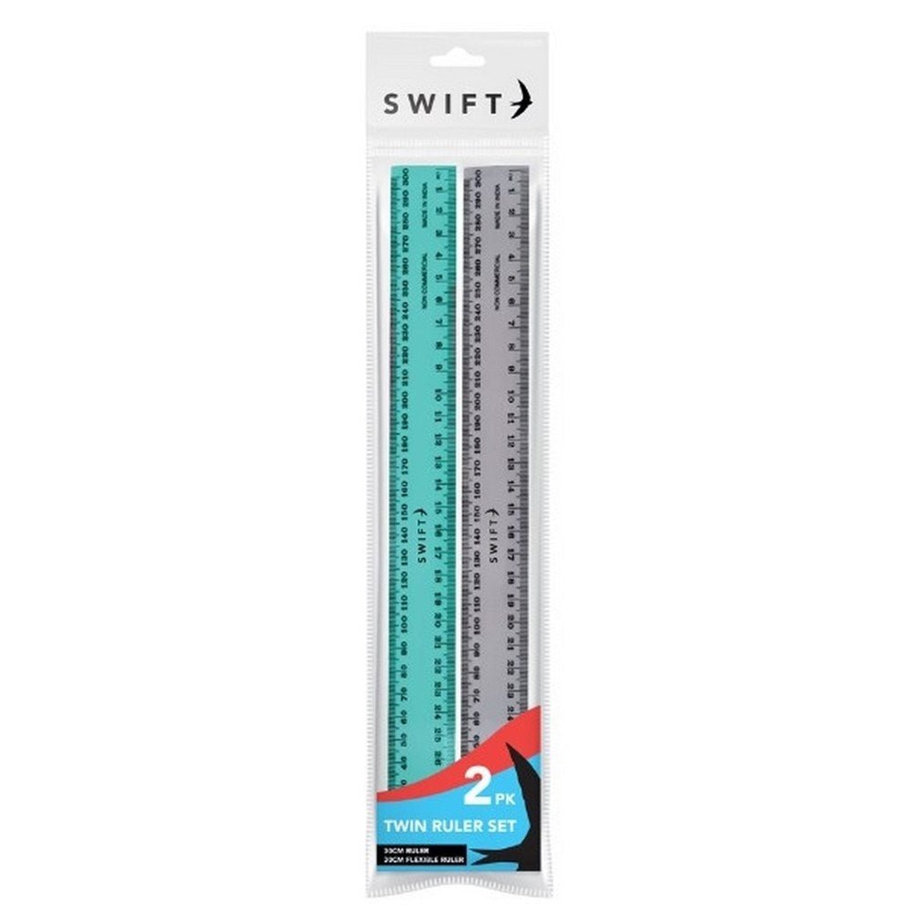 **Swift 30cm Ruler Set of 2 - ABC School Supplies