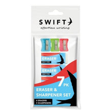 **Swift Eraser and Sharpener Set 7pcs - ABC School Supplies