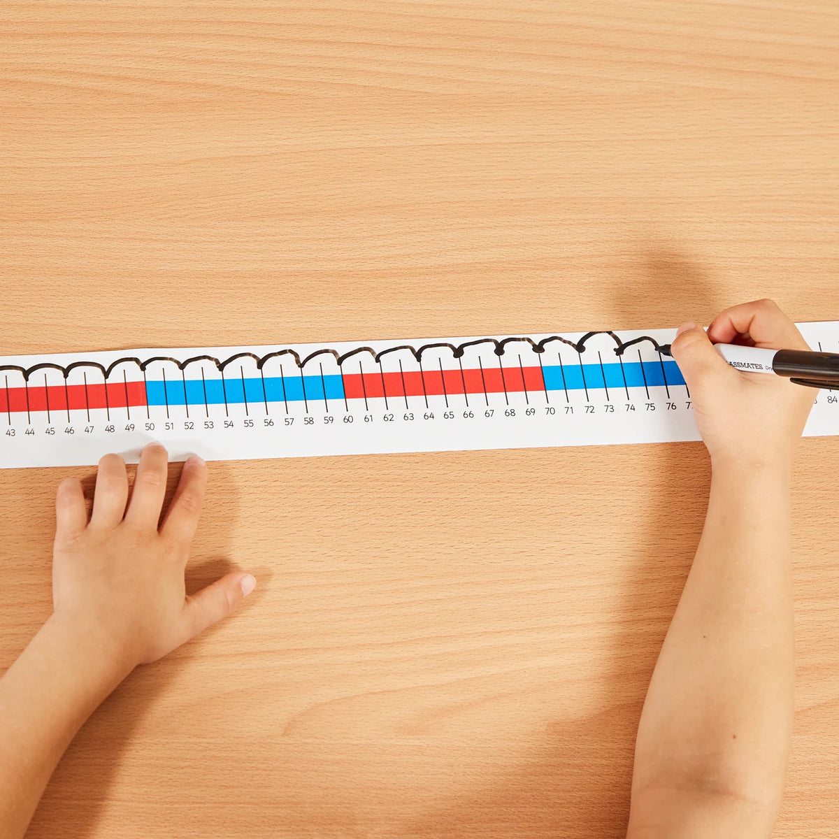 Table Top Number Lines 0-100 Pack of 5 - ABC School Supplies