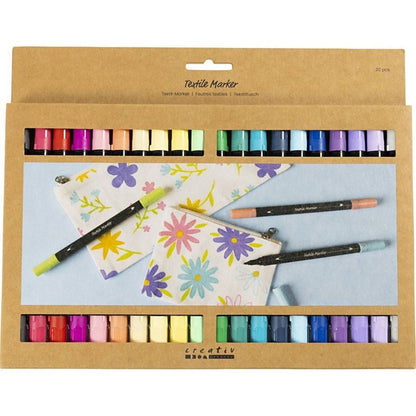 Textile Markers Pastel Pack of 20 - ABC School Supplies