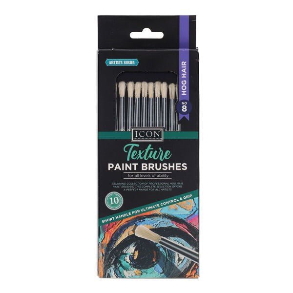 Texture Paint Brushes - Hog Hair No 8 (Pack of 10) - ABC School Supplies