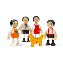 Tidlo East Asian Family Dolls - Wooden Doll Set for Kids - ABC School Supplies