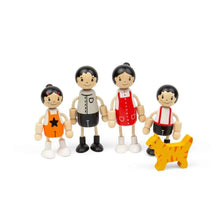 Tidlo East Asian Family Dolls - Wooden Doll Set for Kids - ABC School Supplies