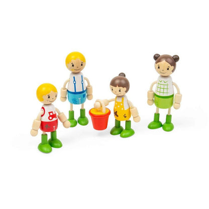 Tidlo Farmer Family Dolls - Wooden Doll Set for Kids' Pretend Play Farm - ABC School Supplies