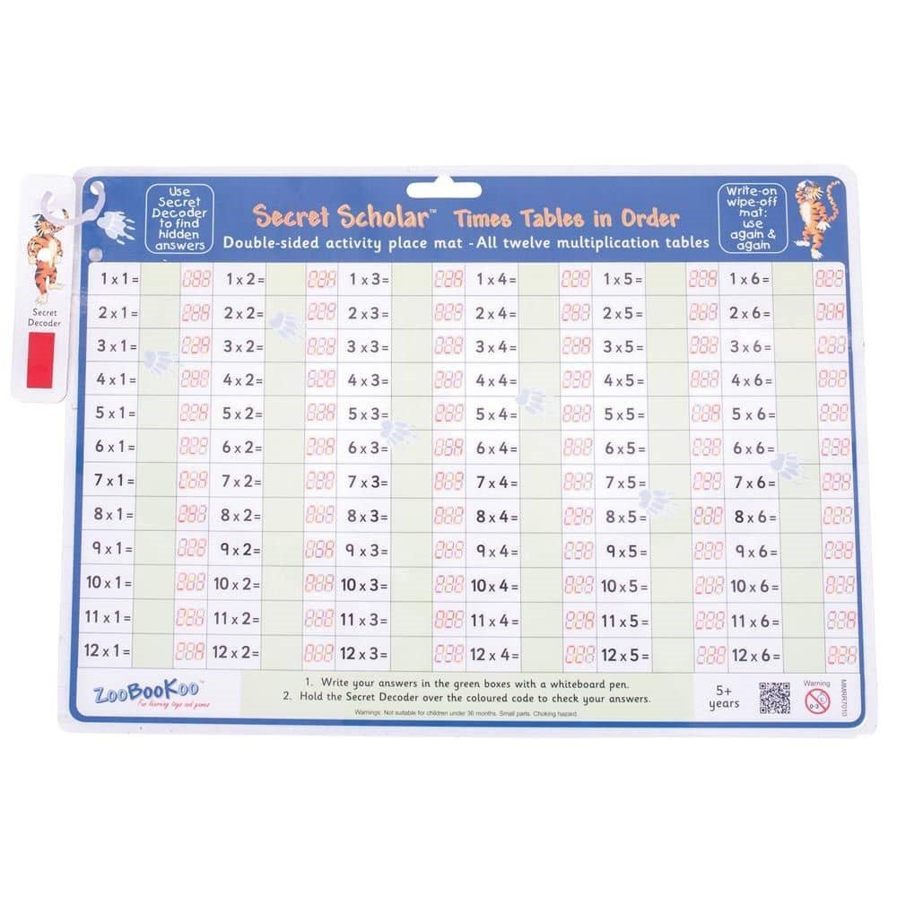 **Times Tables In Order With Secret Decoder - ABC School Supplies