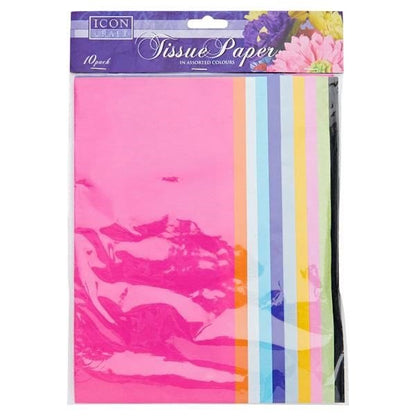 Tissue Paper Bright Colours Assortment 10 Sheets - ABC School Supplies