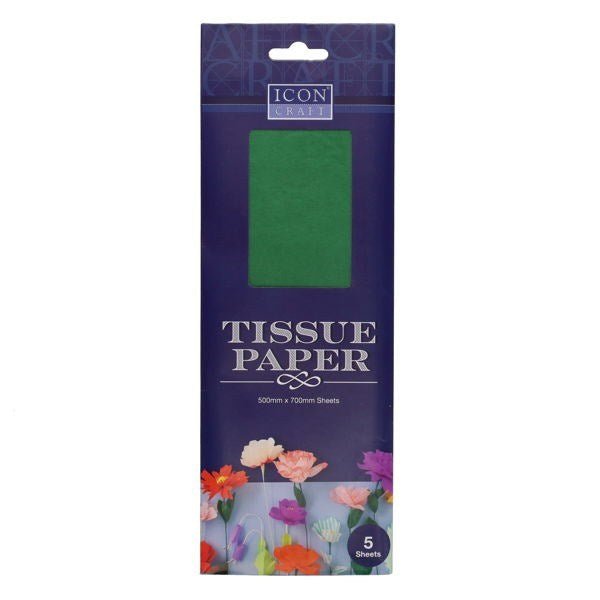 Tissue Paper - Dark Green Pack Of 5 - ABC School Supplies
