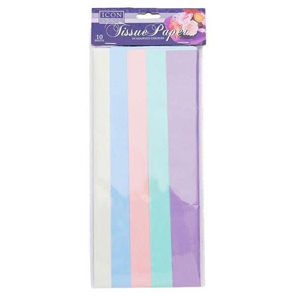 Tissue Paper Pastel Colours Assortment 10 Sheets - ABC School Supplies