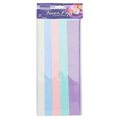Tissue Paper Pastel Colours Assortment 10 Sheets - ABC School Supplies