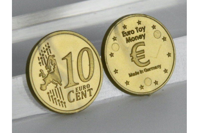 Toy Euro Money Coins 10 Cent (100 Pieces) - ABC School Supplies