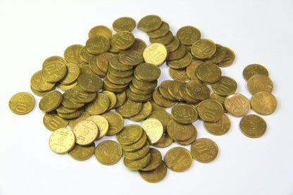 Toy Euro Money Coins 10 Cent (100 Pieces) - ABC School Supplies