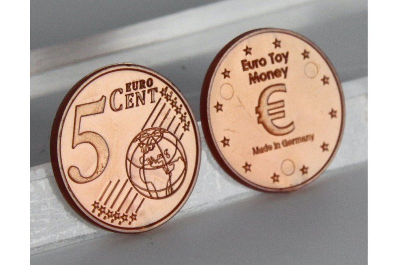Toy Euro Money Coins 5 Cent (100 Pieces) - ABC School Supplies