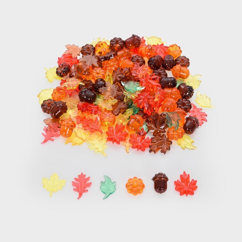 Translucent Colour Leaves & Seeds - 120 Pack - ABC School Supplies