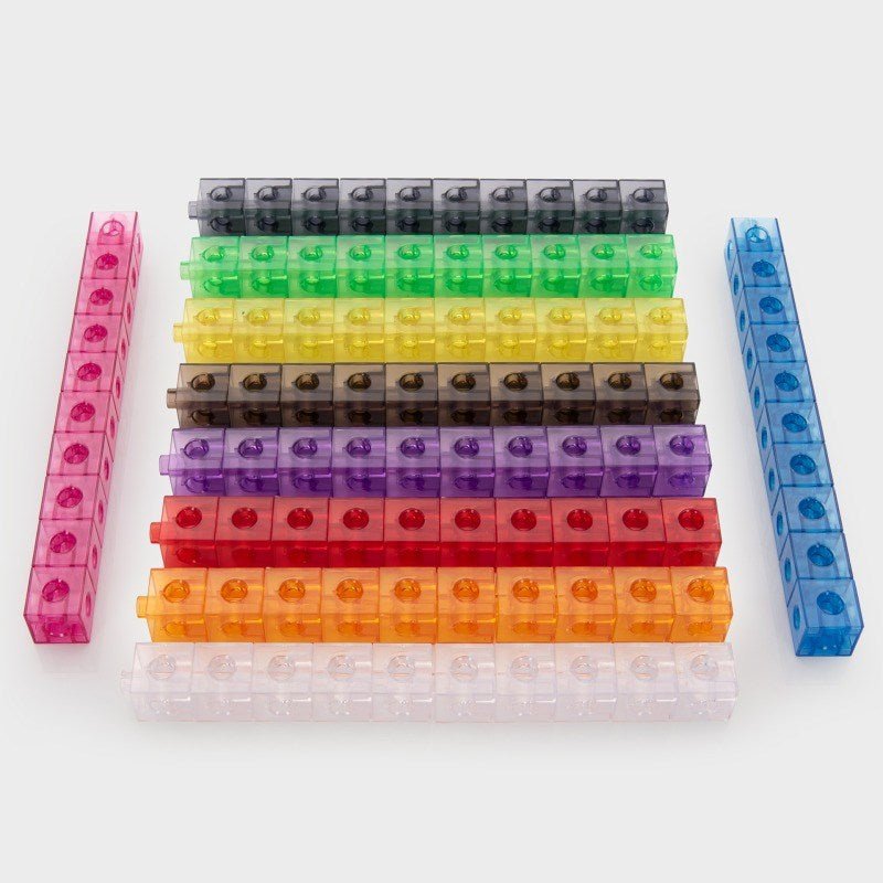 Translucent Colour Linking Cubes - 100 - Pack - ABC School Supplies