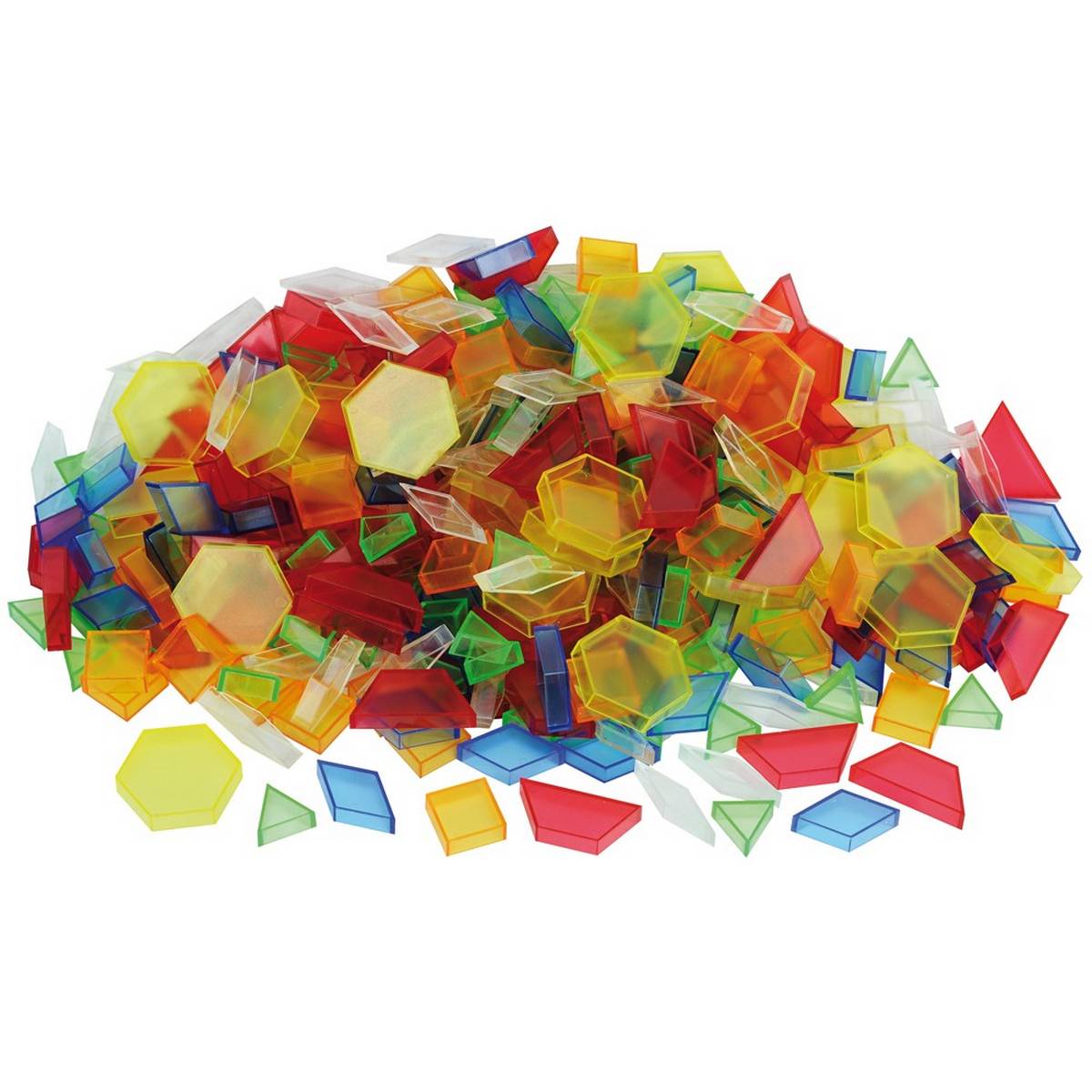 Translucent Hollow Pattern Blocks Pack of 180 - ABC School Supplies