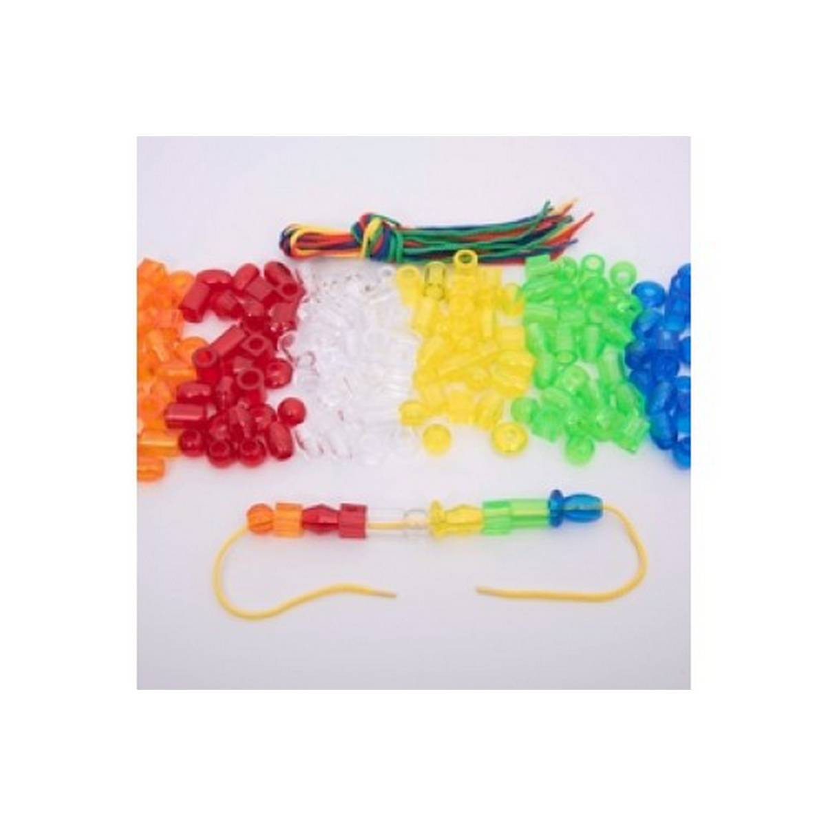 **Translucent Jumbo Lacing Beads - Pack Of 180 + 12 Laces - ABC School Supplies
