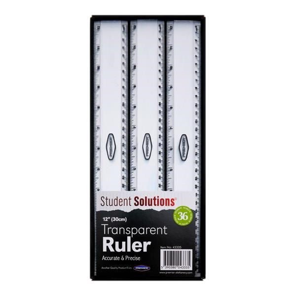 Transparent Ruler 12"/30cm Value Pack of 36 - ABC School Supplies