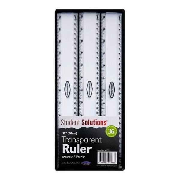 Transparent Ruler 12"/30cm Value Pack of 36 - ABC School Supplies
