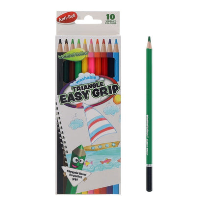 Triangular Junior Easy Grip Colouring Pencils Pack of 10 - ABC School Supplies