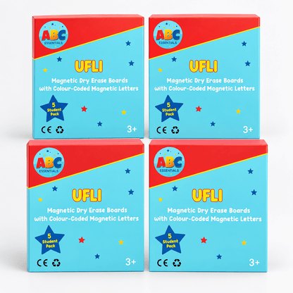UFLI Magnetic Dry Erase Boards With Colour-Coded Magnetic Letters - Classroom Kit - ABC School Supplies