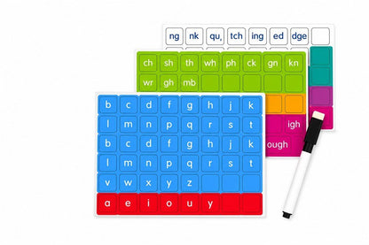 UFLI Magnetic Dry Erase Boards with Magnetic Letter Tiles 142pcs - 5 Student Pack - ABC School Supplies