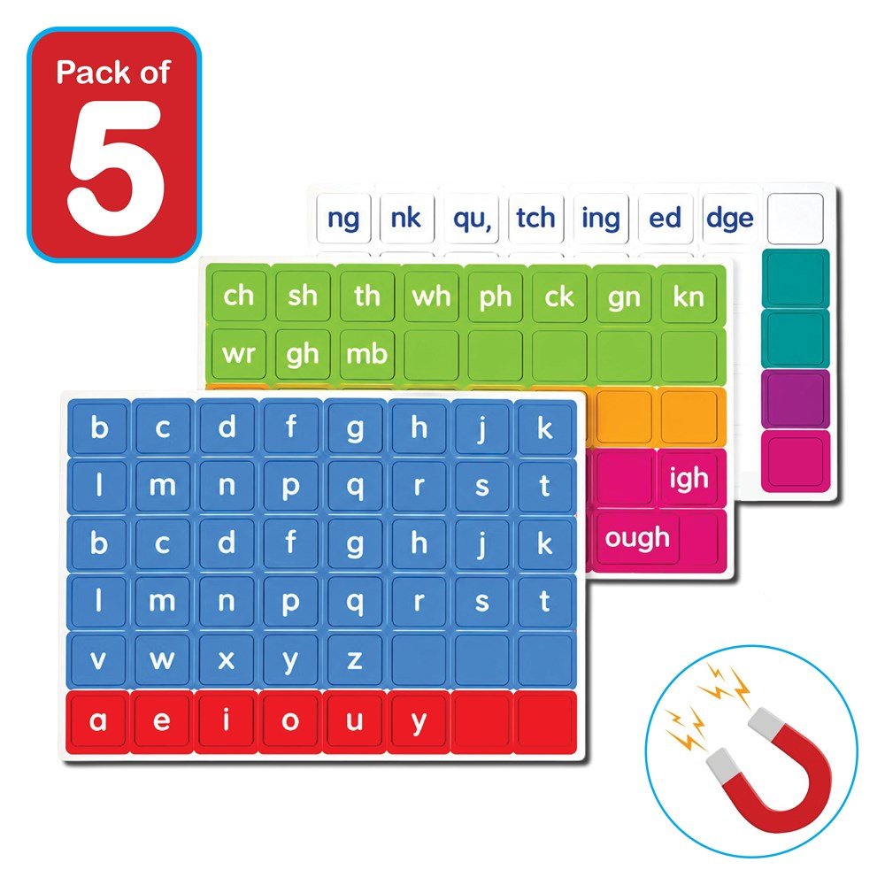 UFLI Magnetic Letter Tiles 142pcs - 5 Student Pack - ABC School Supplies