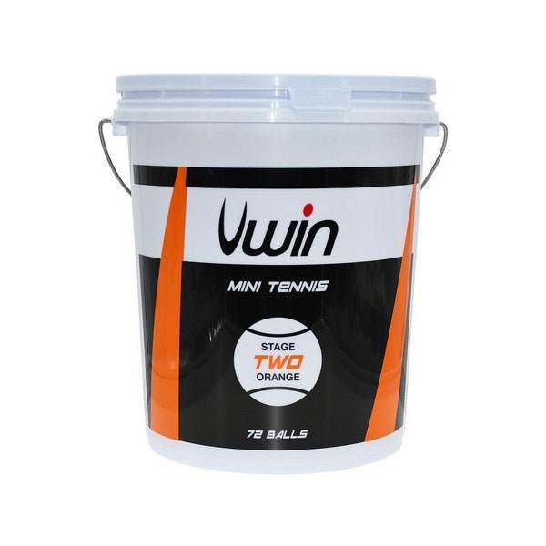 Uwin Stage 2 Orange Tennis Balls - Bucket Of 72 Balls - ABC School Supplies