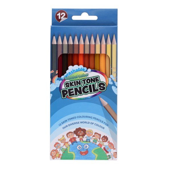 Washable Skin Tone Pencils Pack of 12 - ABC School Supplies