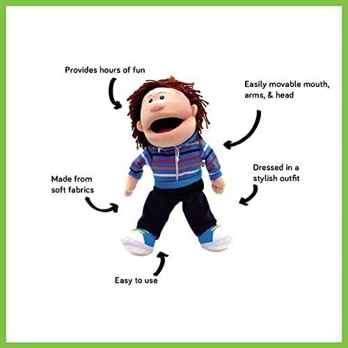 White Boy Hand Puppet With Moving Mouth - ABC School Supplies