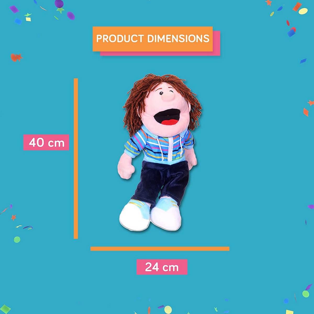 White Boy Hand Puppet With Moving Mouth - ABC School Supplies