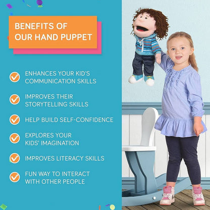 White Boy Hand Puppet With Moving Mouth - ABC School Supplies