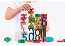 Tower Numbers Set of 34 Coloured RE-Wood