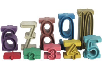 Tower Numbers Set Of 34 Coloured Re-Wood