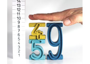 Tower Numbers Set Of 34 Coloured Re-Wood