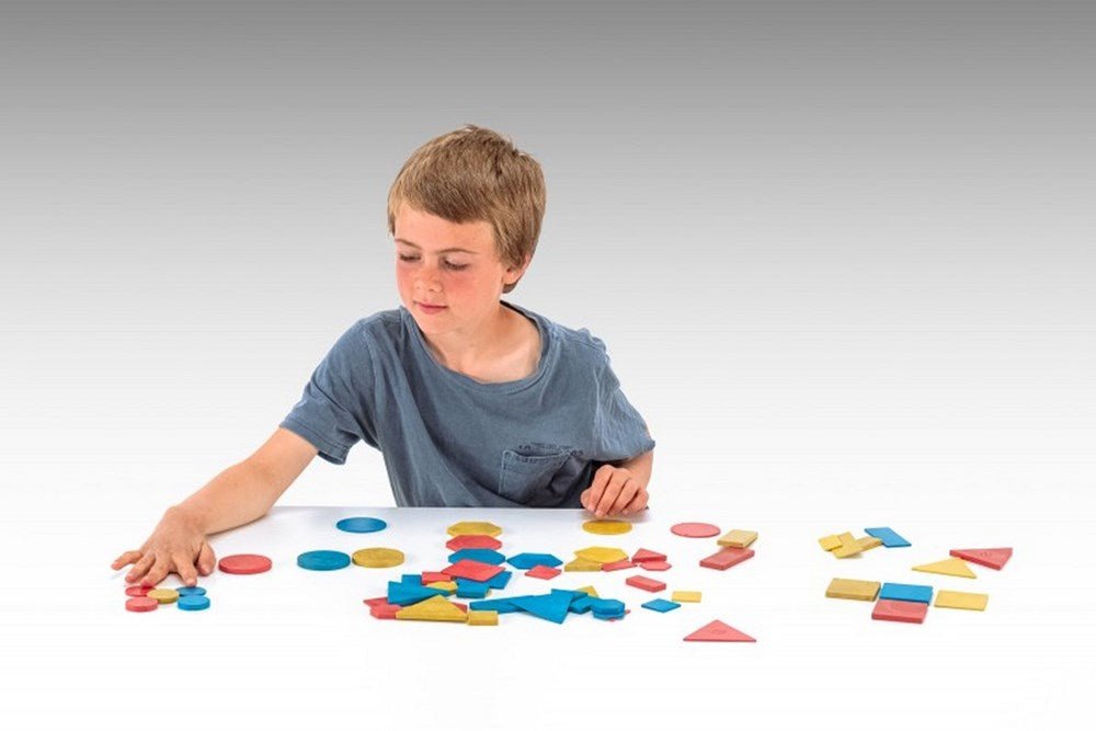 Wooden Attribute Blocks Pattern Pack Of 60 - ABC School Supplies