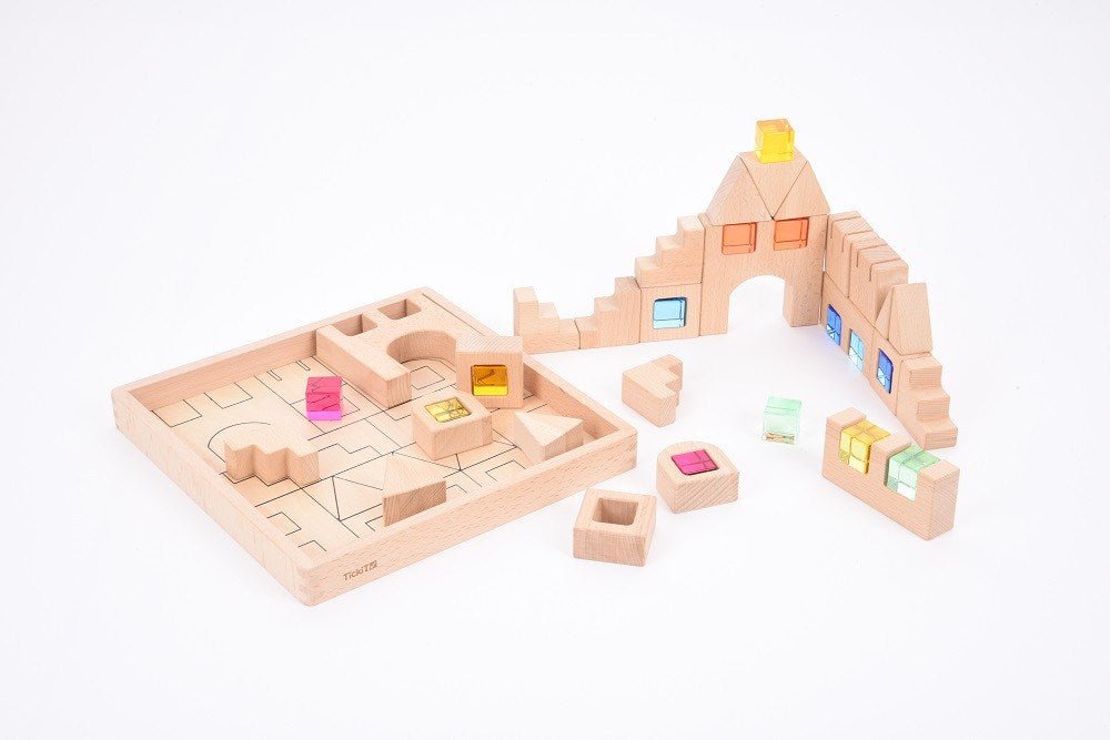Wooden Building Gem Blocks - ABC School Supplies