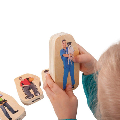 **Wooden Community People Block Set - ABC School Supplies