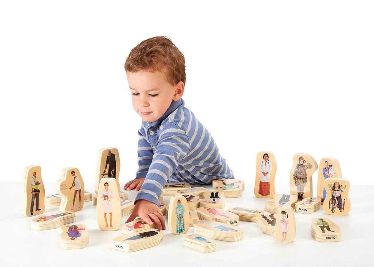**Wooden Community People Block Set - ABC School Supplies