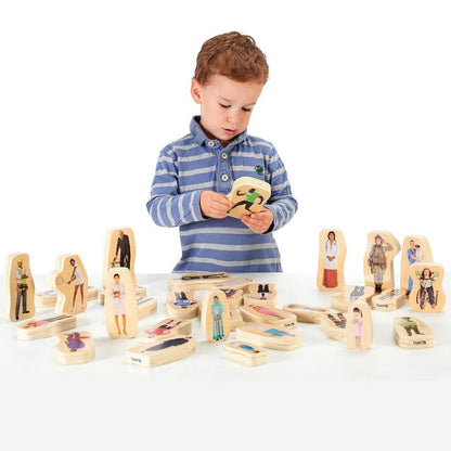 **Wooden Community People Block Set - ABC School Supplies